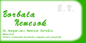 borbala nemcsok business card